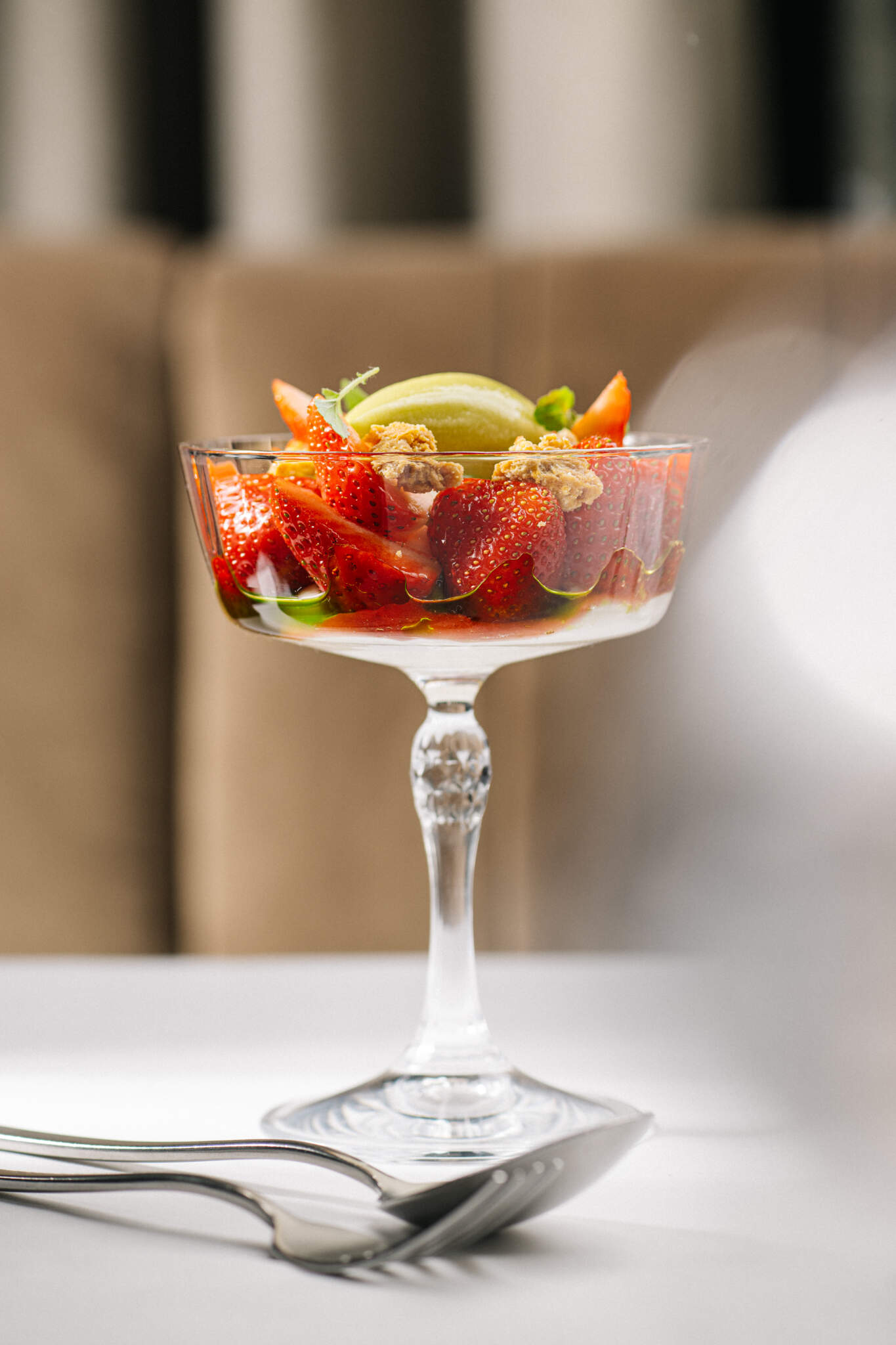 Dessert met aardbeien